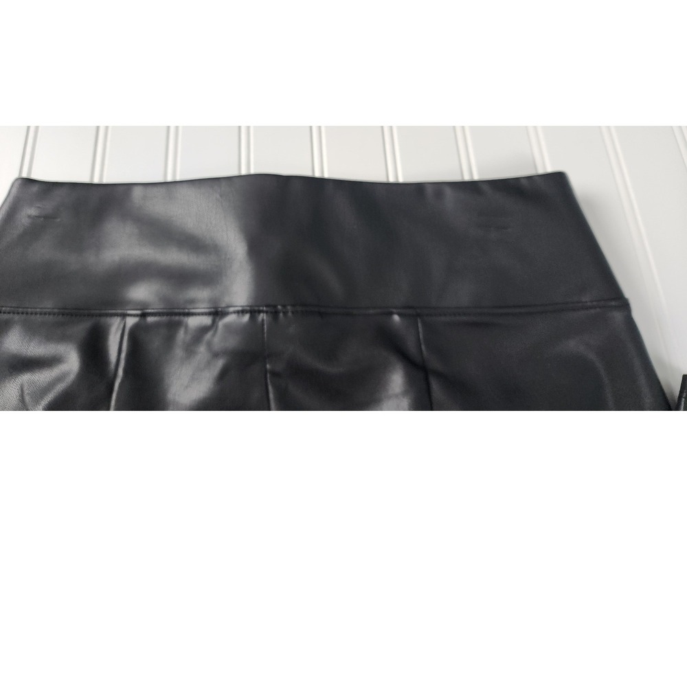 Nine West Faux Leather Leggings Womens Medium Black High Rise Seamed Pull On - Picture 10 of 10